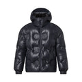 Black Embossed Hooded jacket