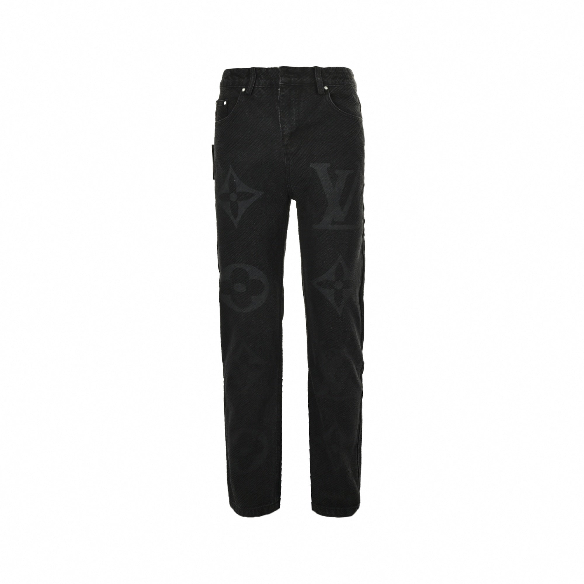 Black Monogram Shadow Denim Jeans