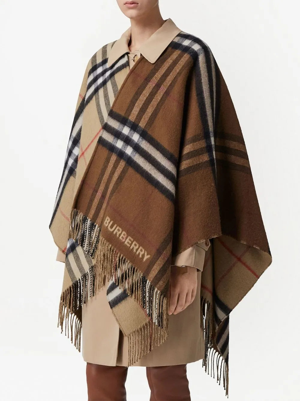 Checked poncho
