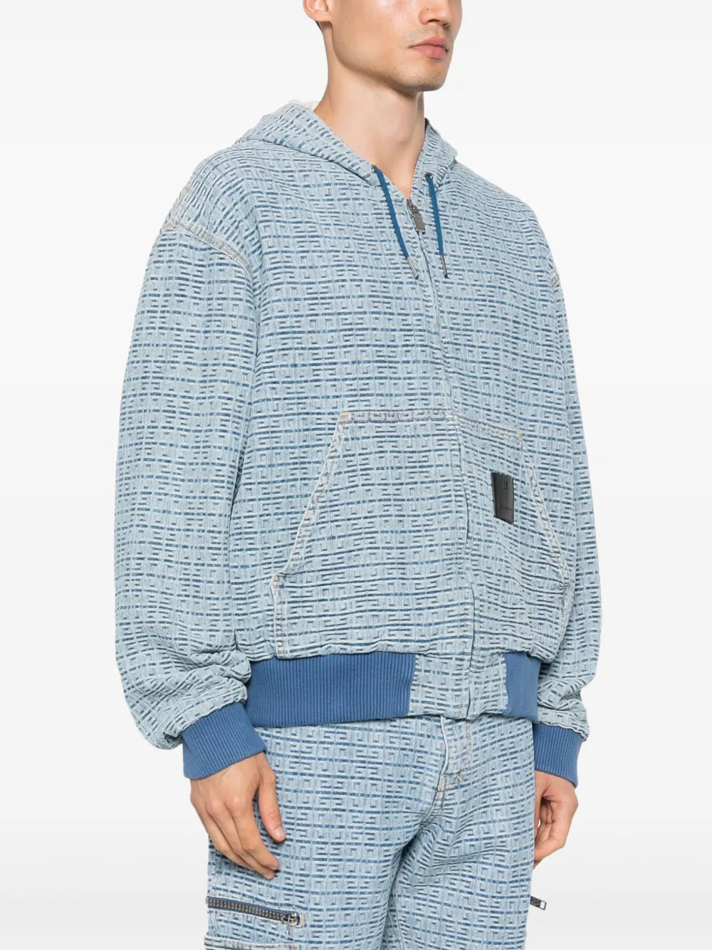 4G Denim Zip-Up Sweatshirt