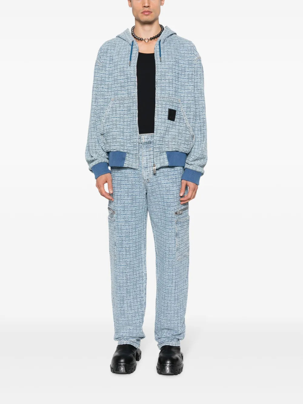 4G Denim Zip-Up Sweatshirt