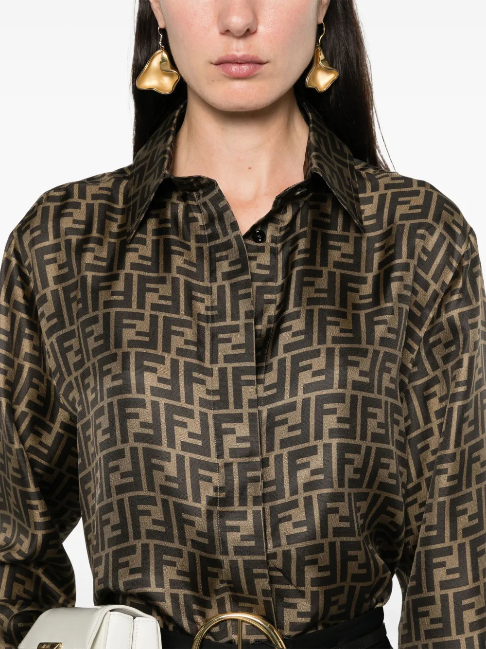 FF Brown Silk Shirt