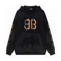 Distressed Logo Hoodie – Black Tie-Dye Edition