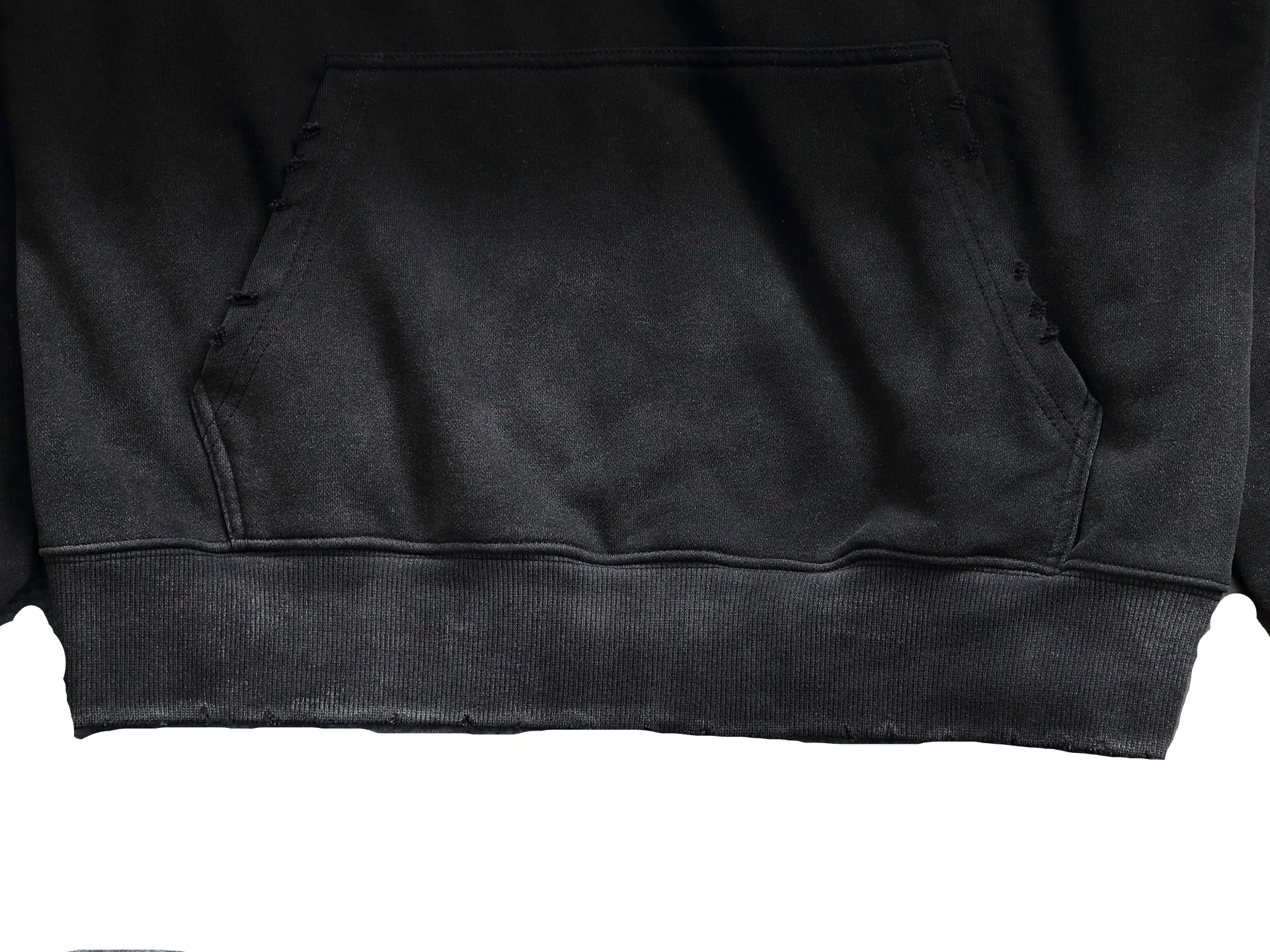 Black Gradient Hoodie with Blue LV Patch