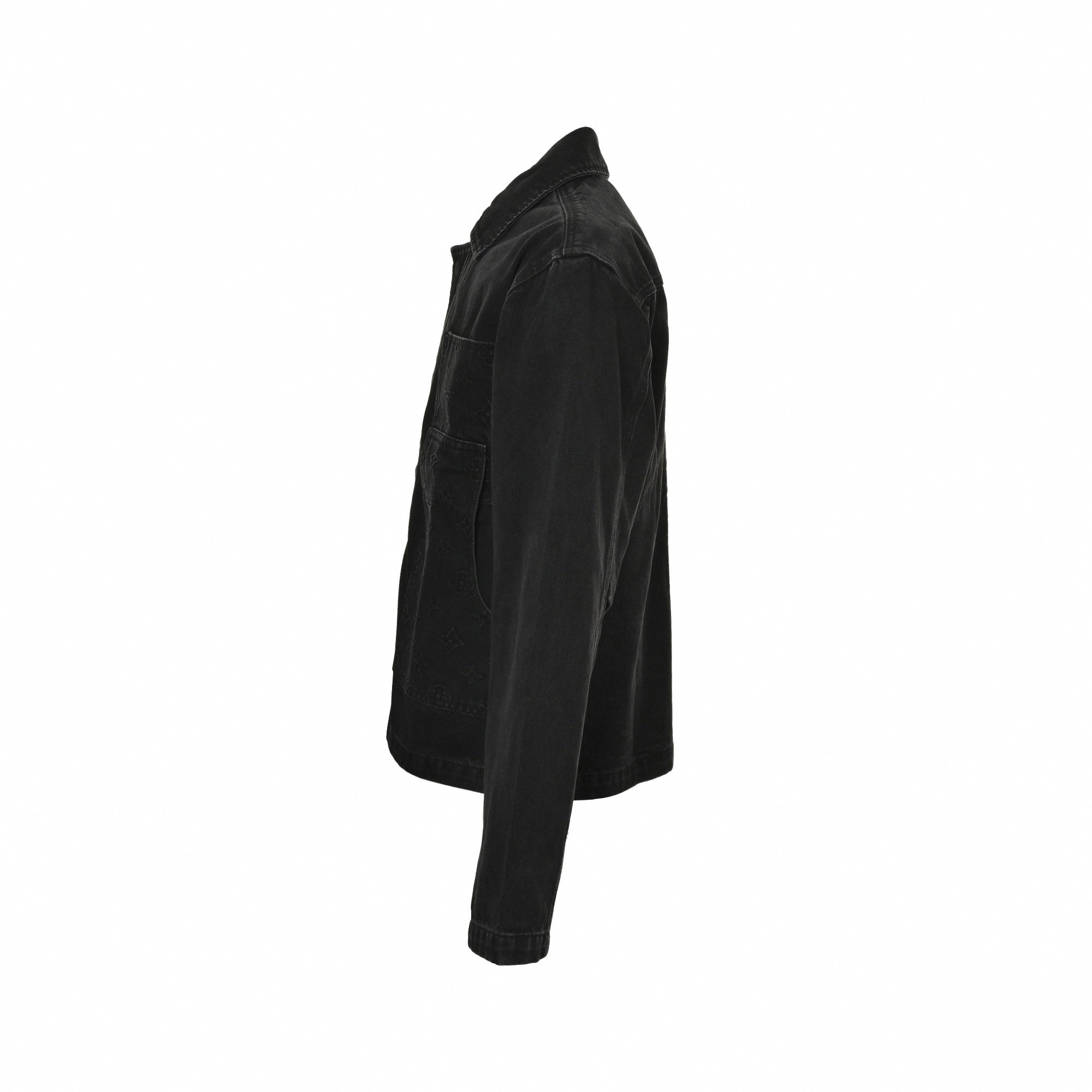 Black Monogram Embossed Denim Jacket