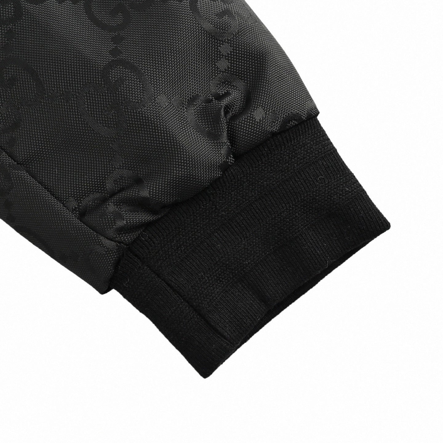 Black GG Monogram Padded Bomber Jacket