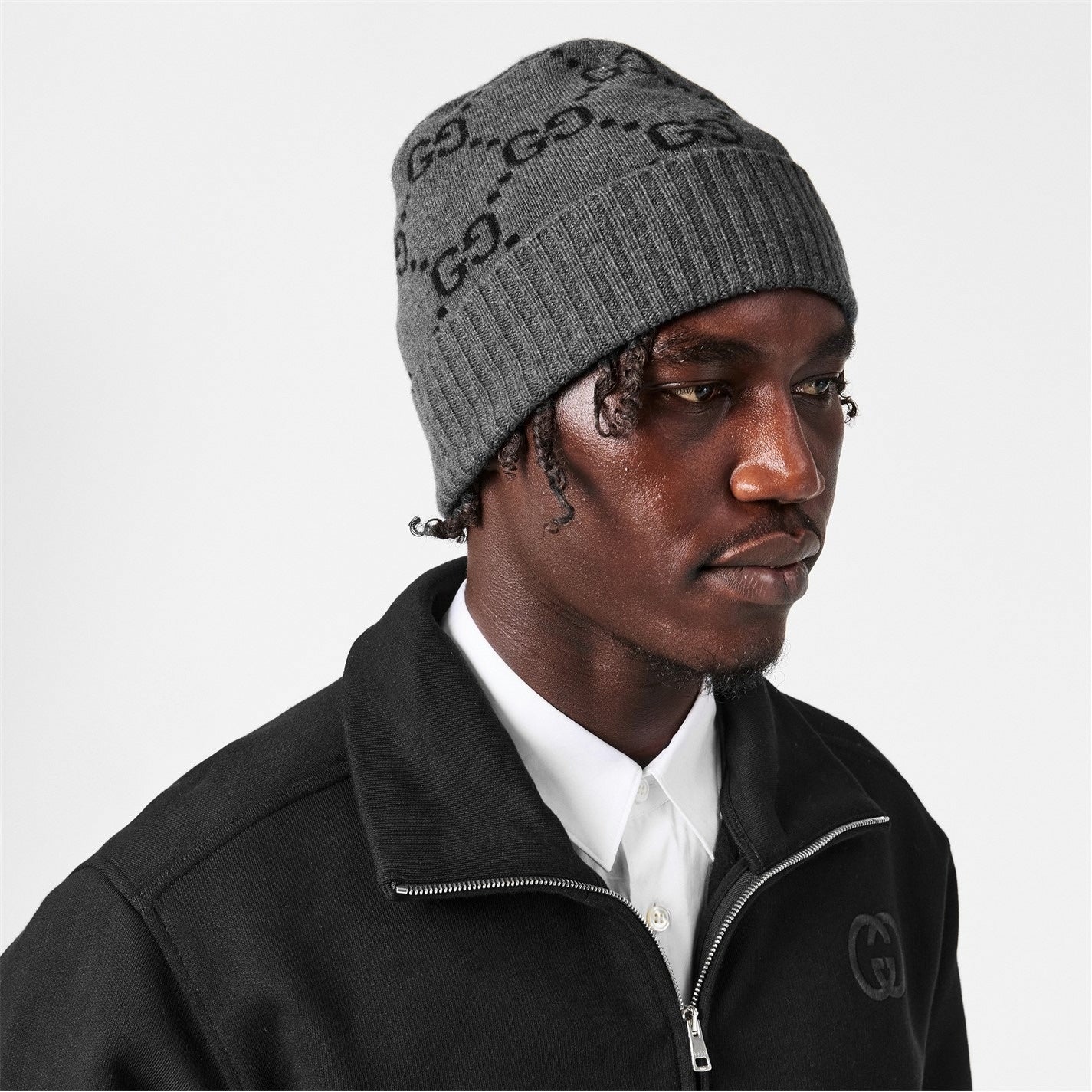 GG Wool Beanie in Grey