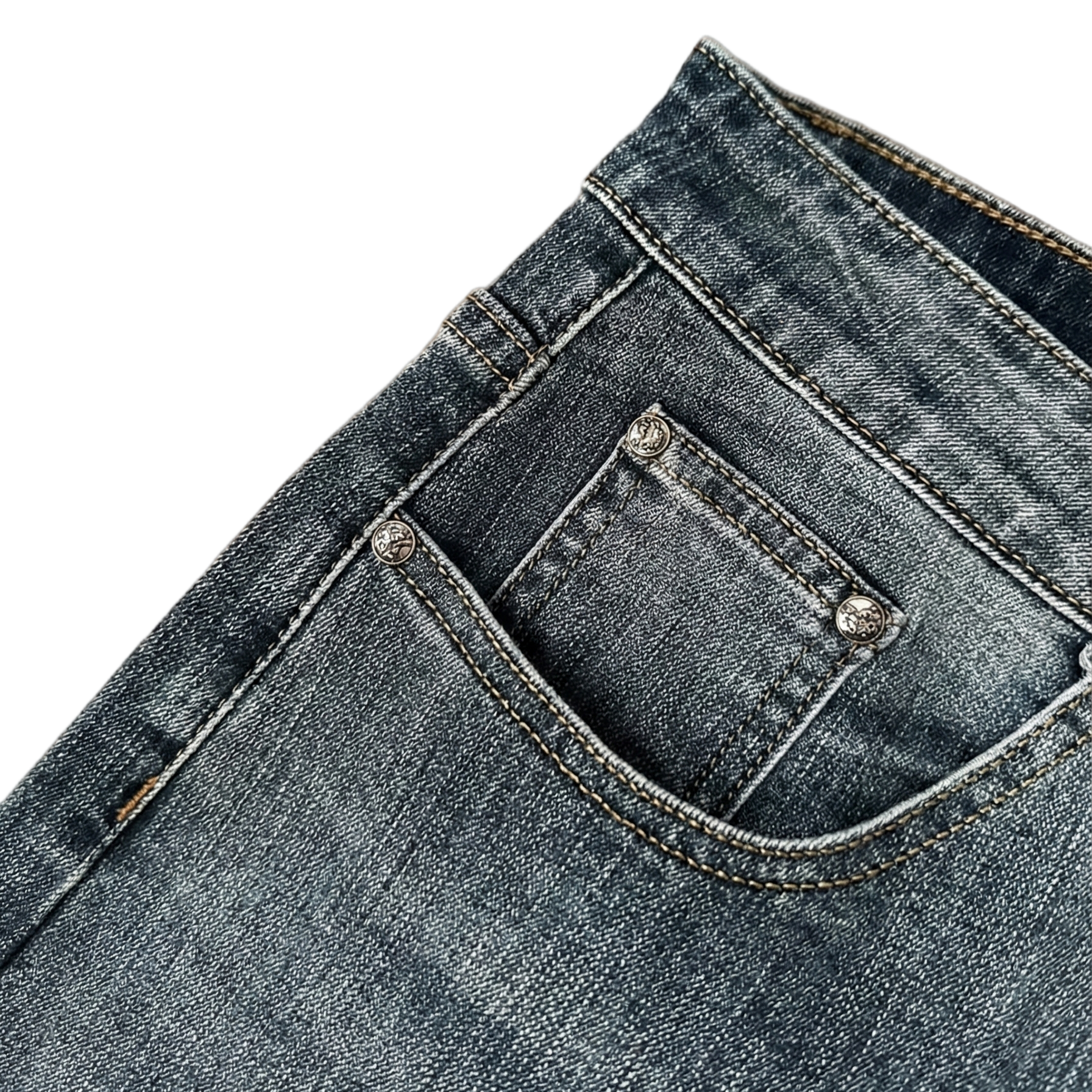 Classic Light-Wash Stretch Denim Jeans