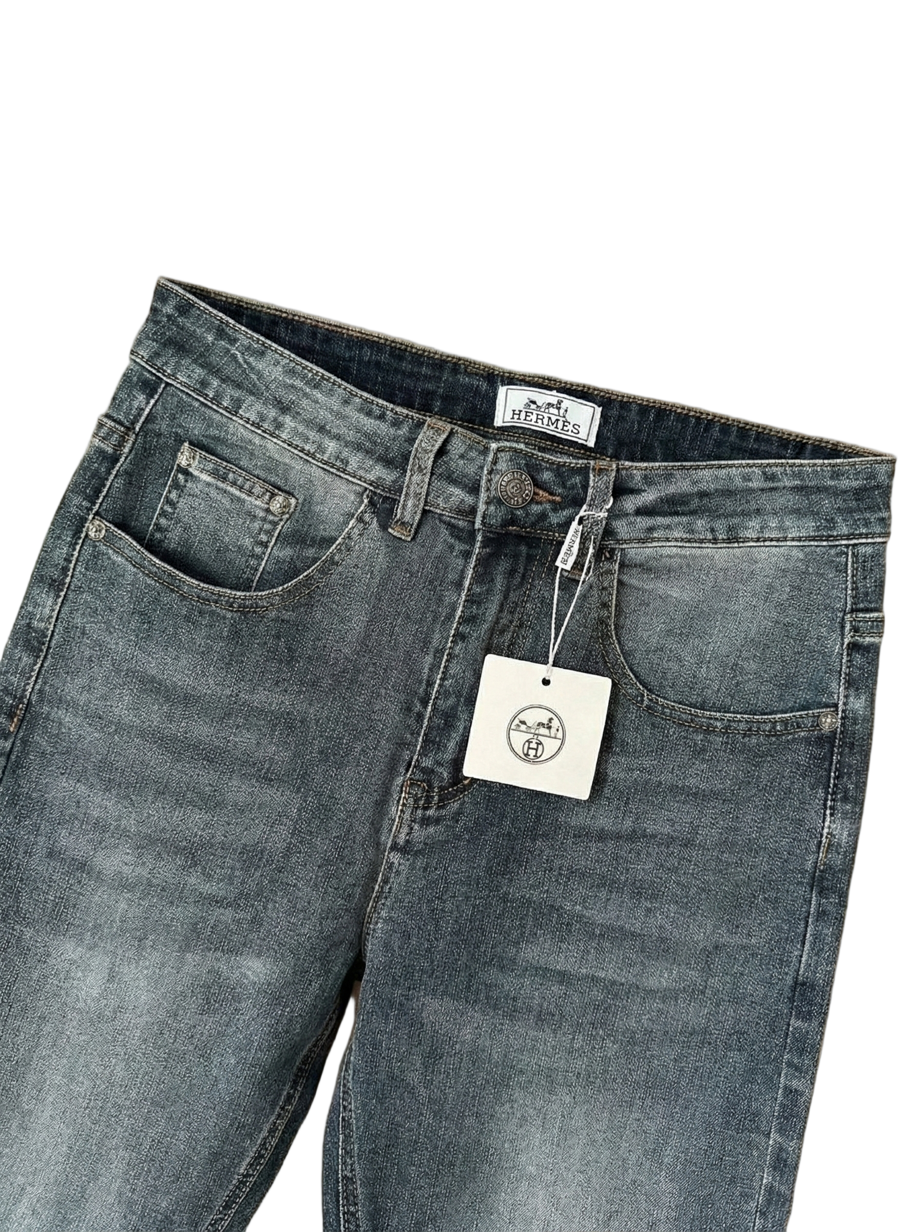 Classic Light-Wash Stretch Denim Jeans