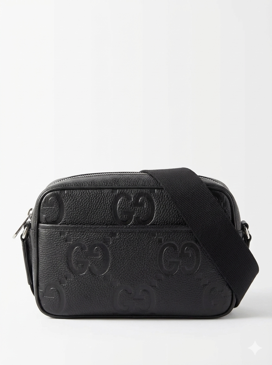 GG Signature Embossed Leather Crossbody Bag