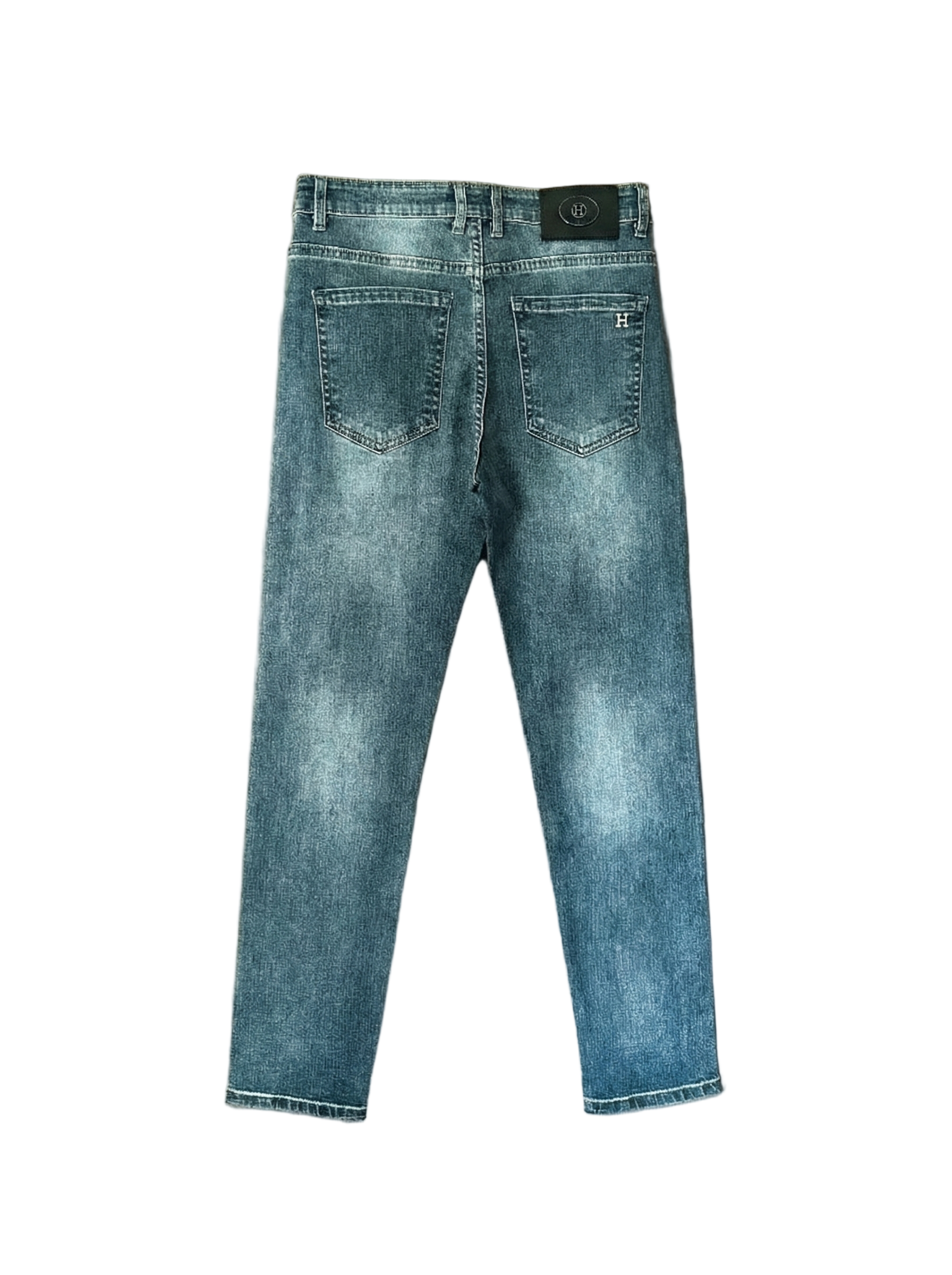 Classic Light-Wash Stretch Denim Jeans