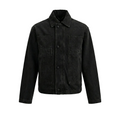 Black Monogram Embossed Denim Jacket