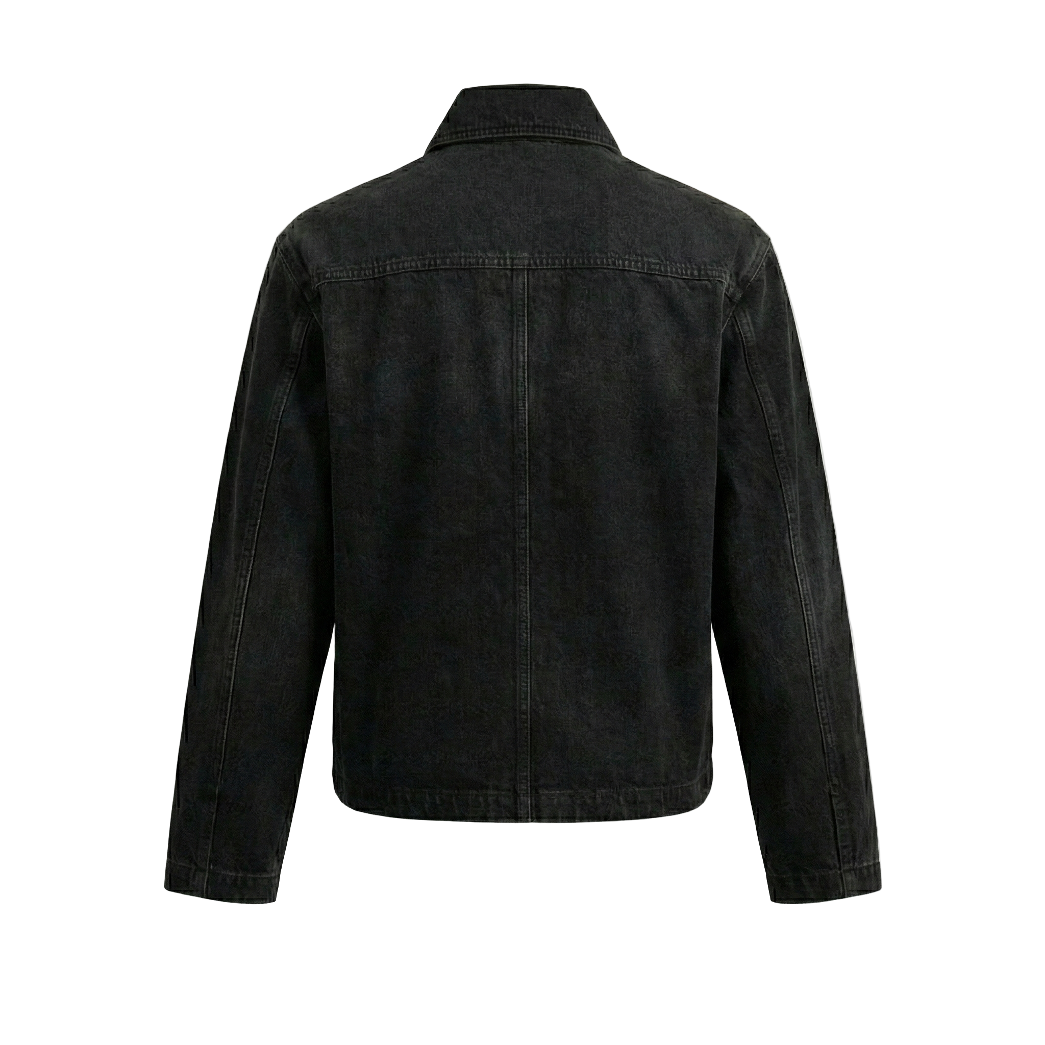 Black Monogram Embossed Denim Jacket
