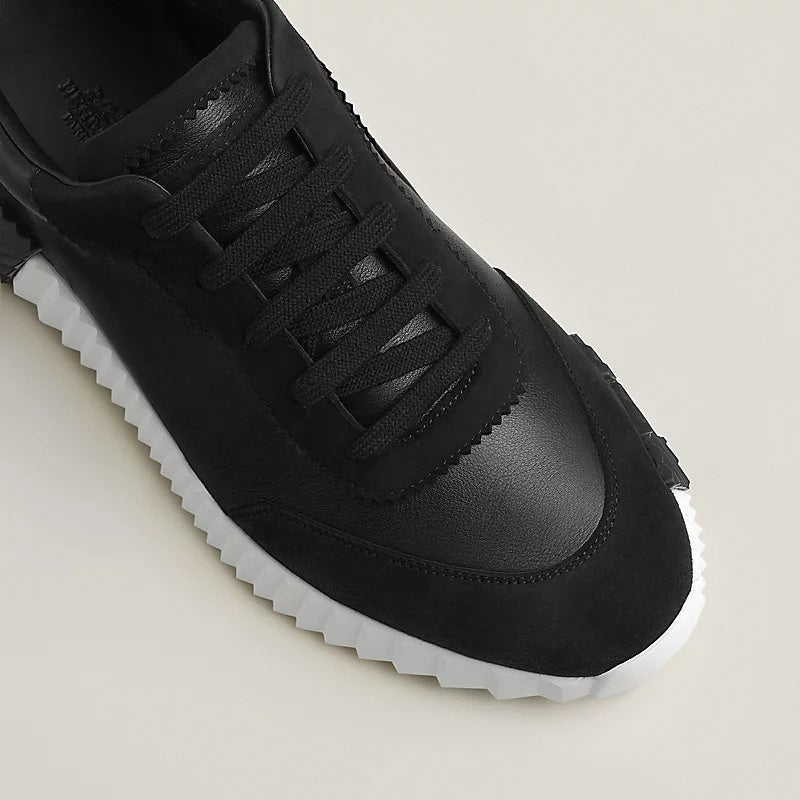 Bouncing Sneaker in Black Calfskin and Suede