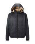 Charcoal Check Hooded Jacket