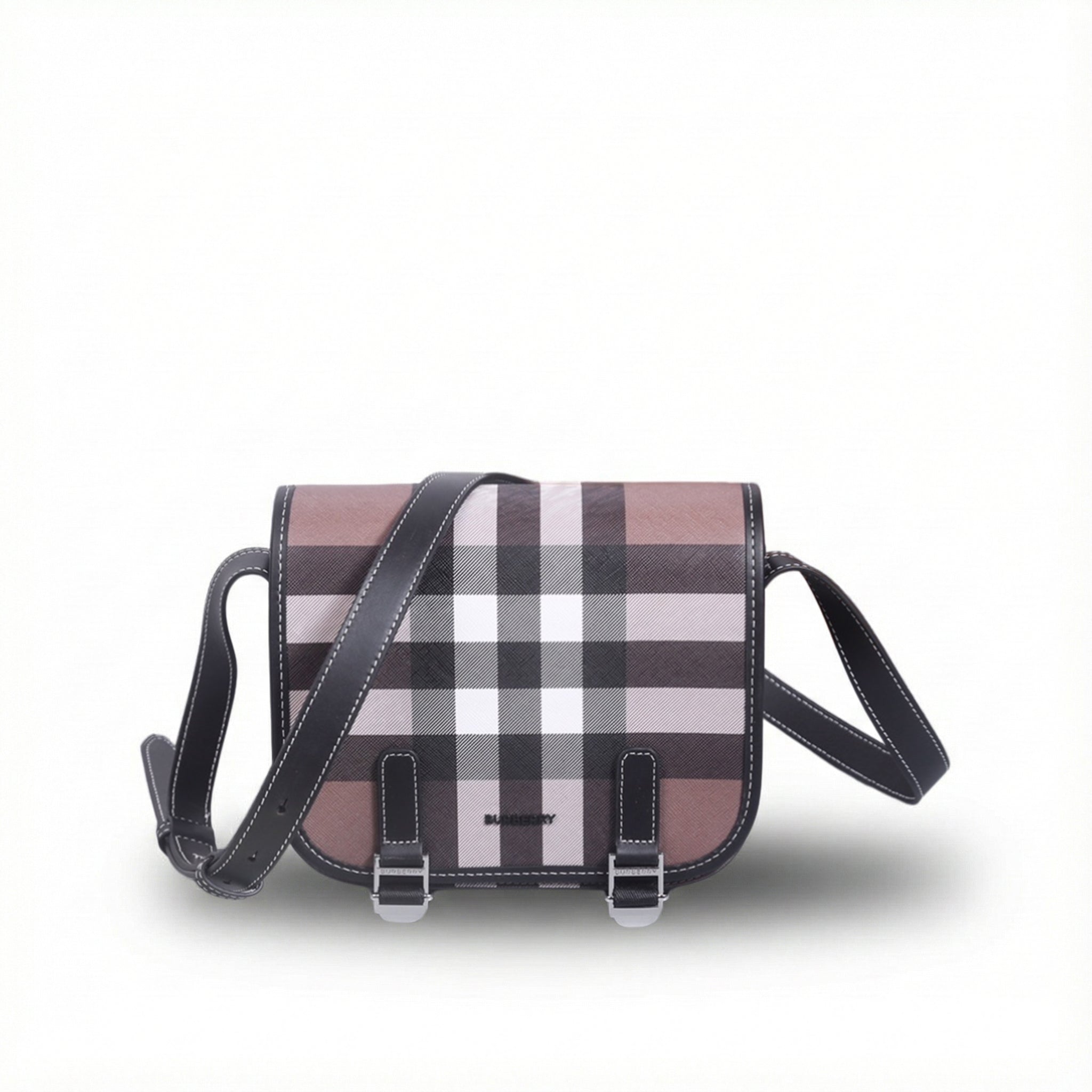 Dark Birch Brown Check Messenger Bag