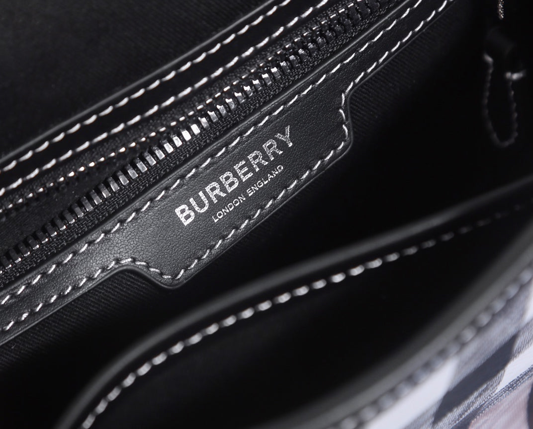 Dark Birch Brown Check Messenger Bag