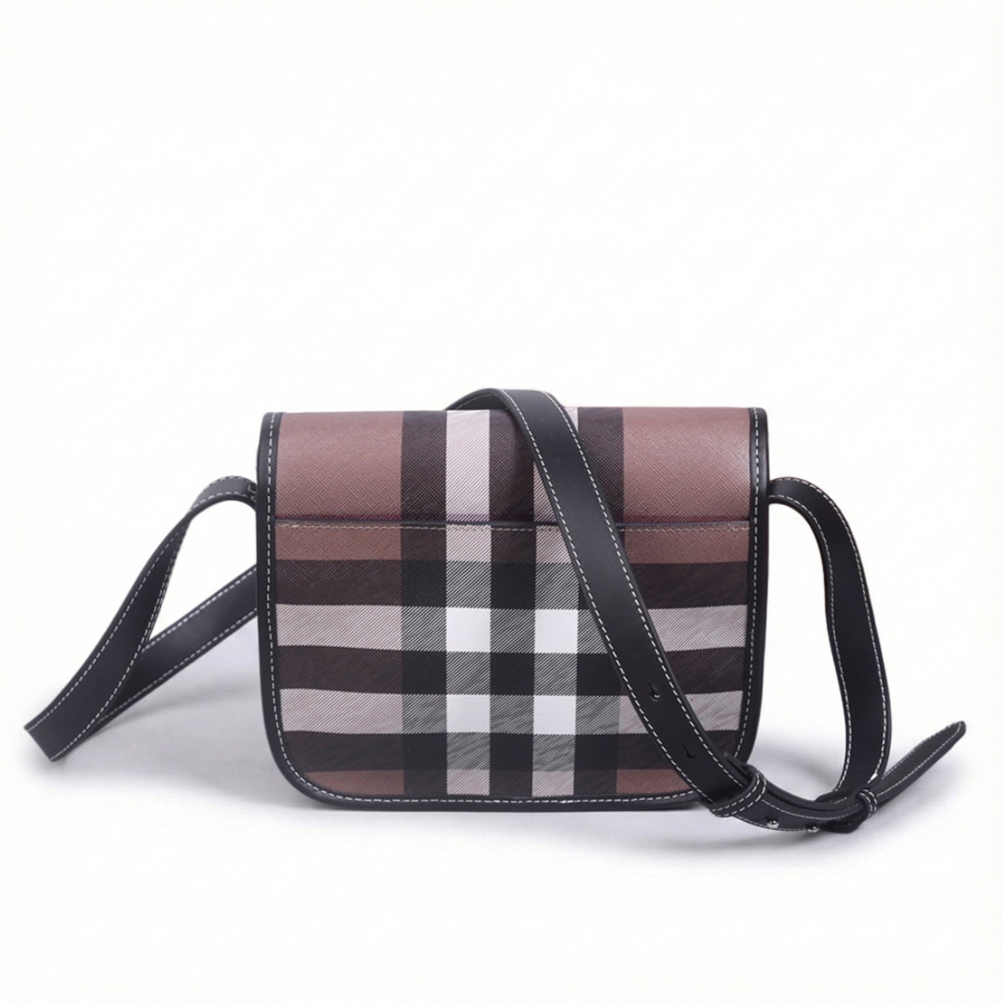 Dark Birch Brown Check Messenger Bag