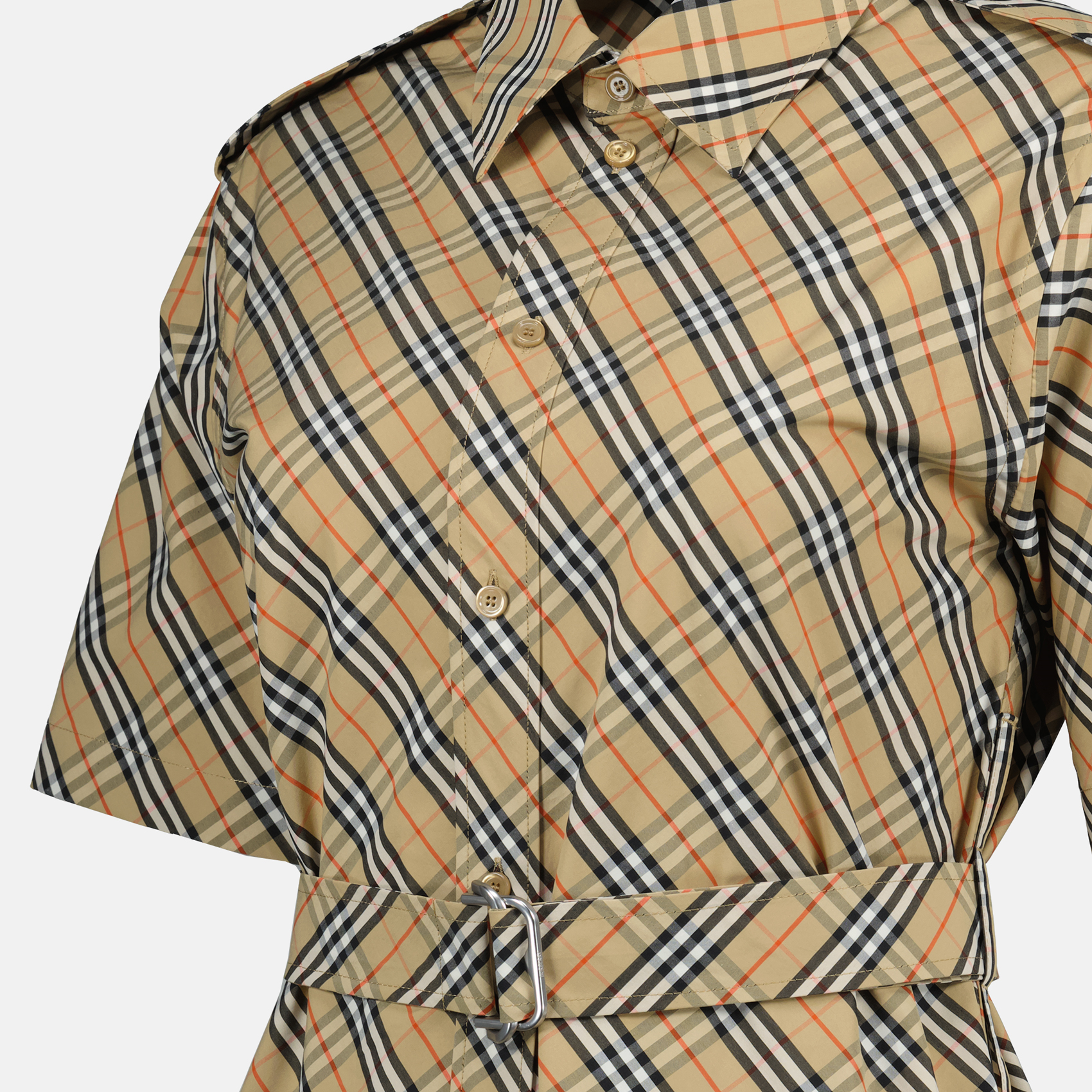 Checkered Shirt Dress