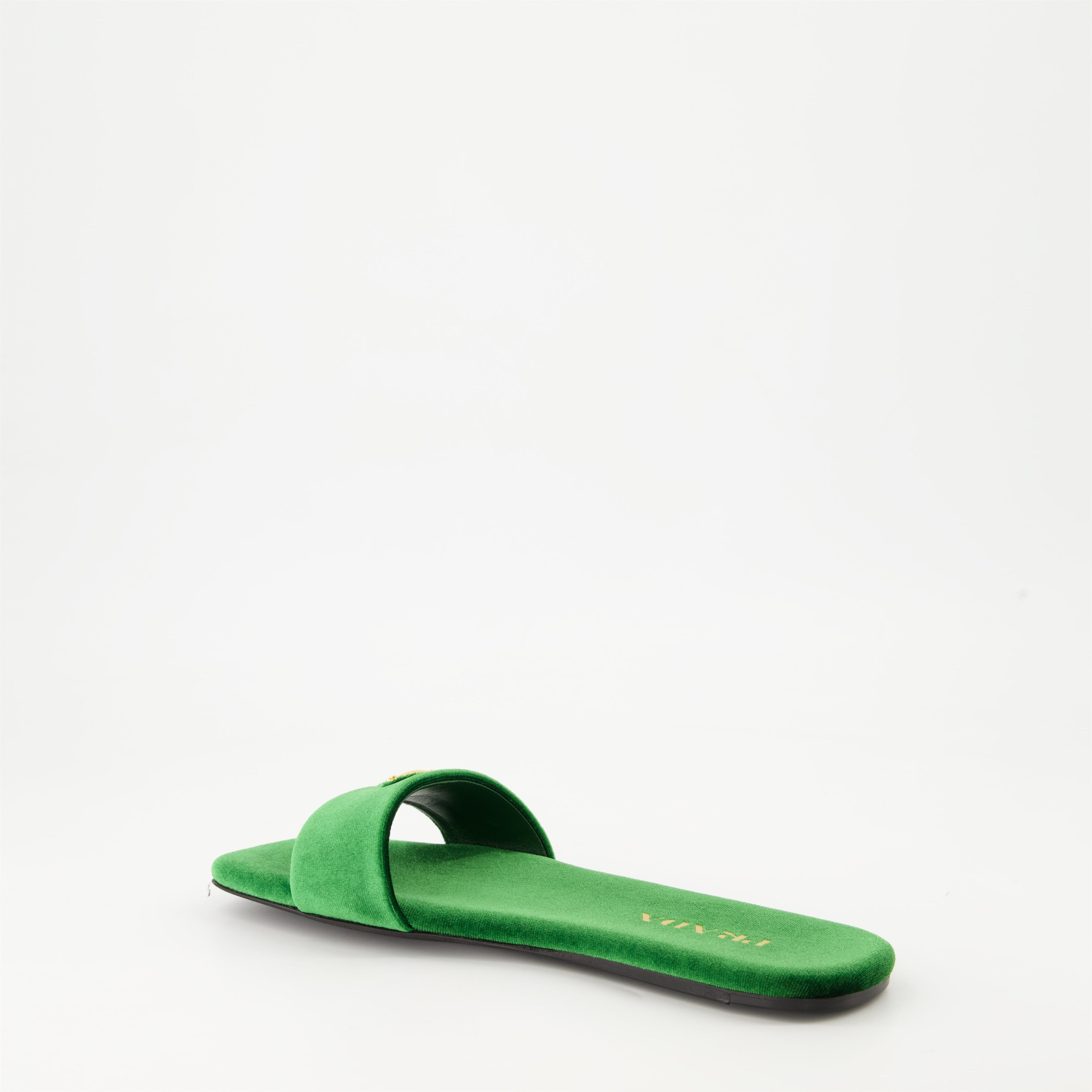 Green Velvet Sandals