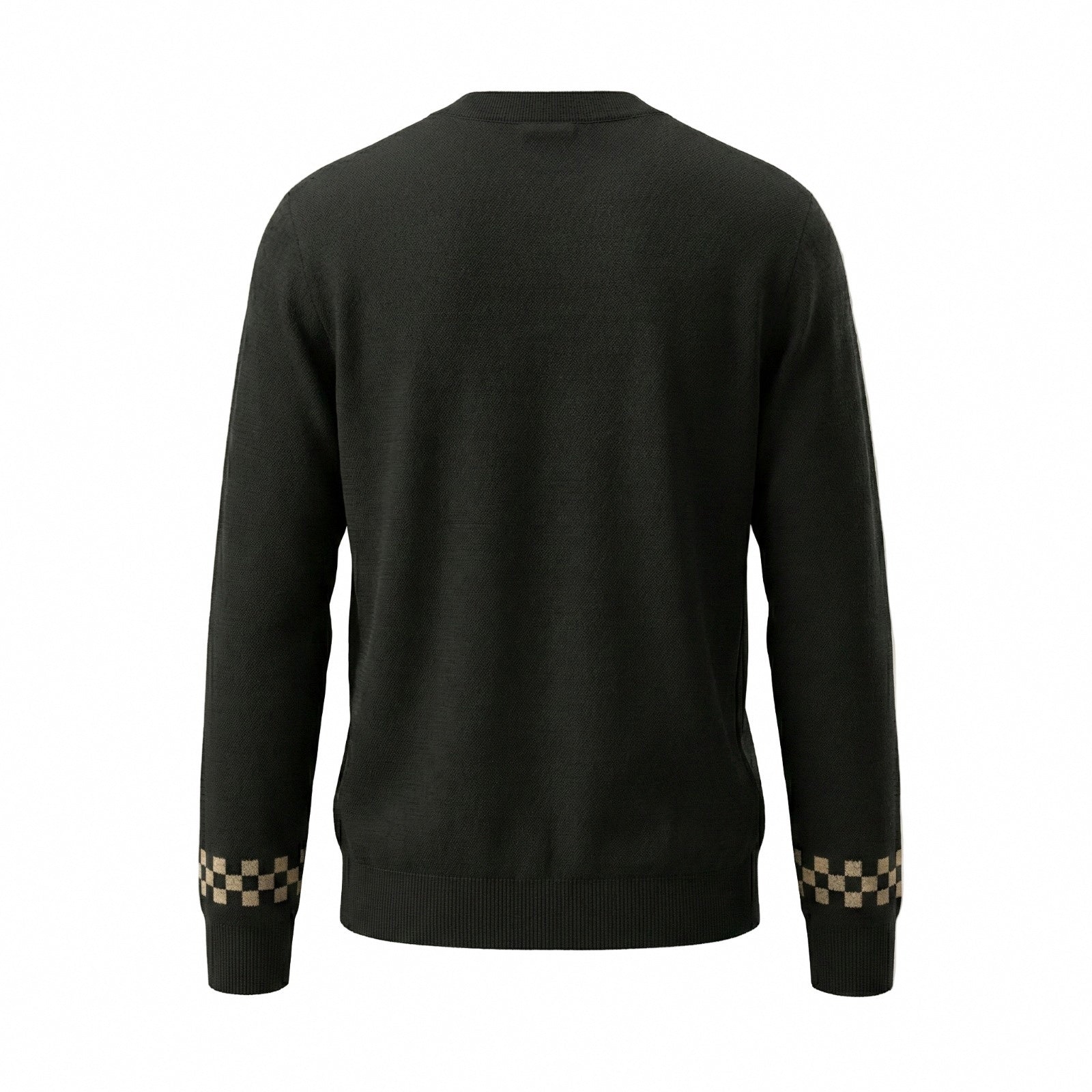 Black Monogram Accent Wool Cardigan