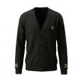 Black Monogram Accent Wool Cardigan