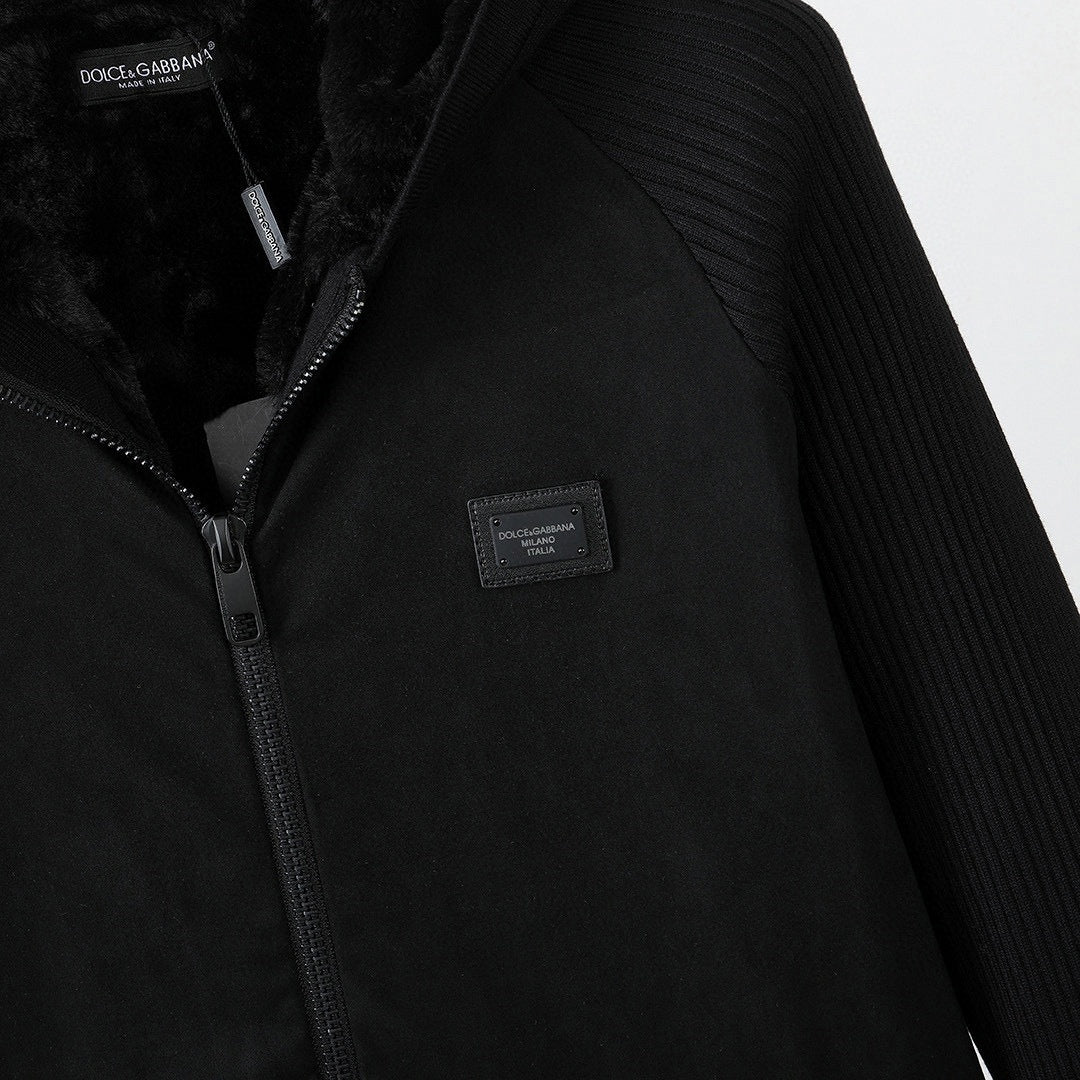 Faux-Fur Lined Hooded Zip Jacket