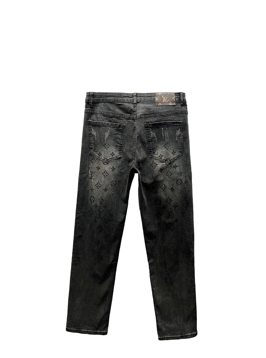 Black Monogram Jeans