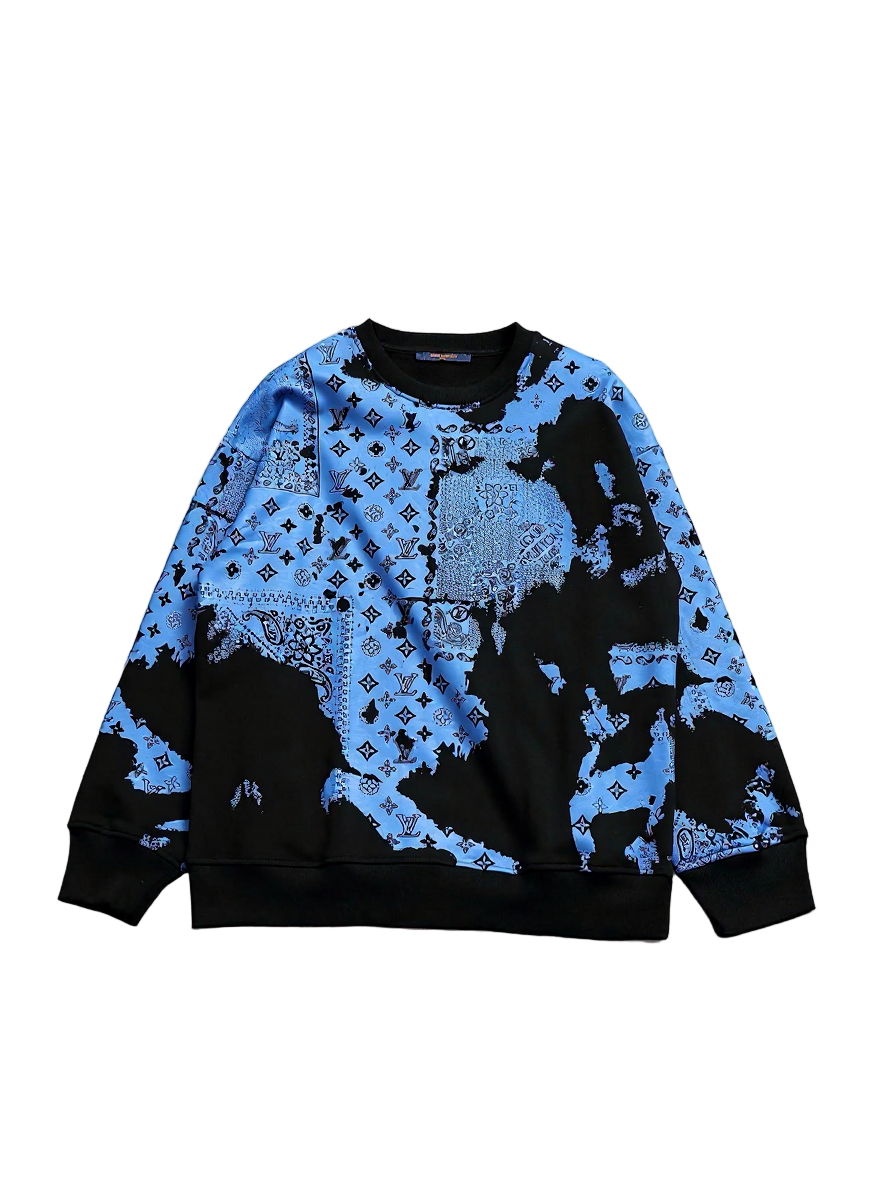 Blue Monogram Bandana Print Sweatshirt