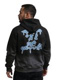 Black Gradient Hoodie with Blue LV Patch