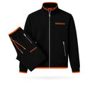 Black and Orange Zip Tracksuit Set