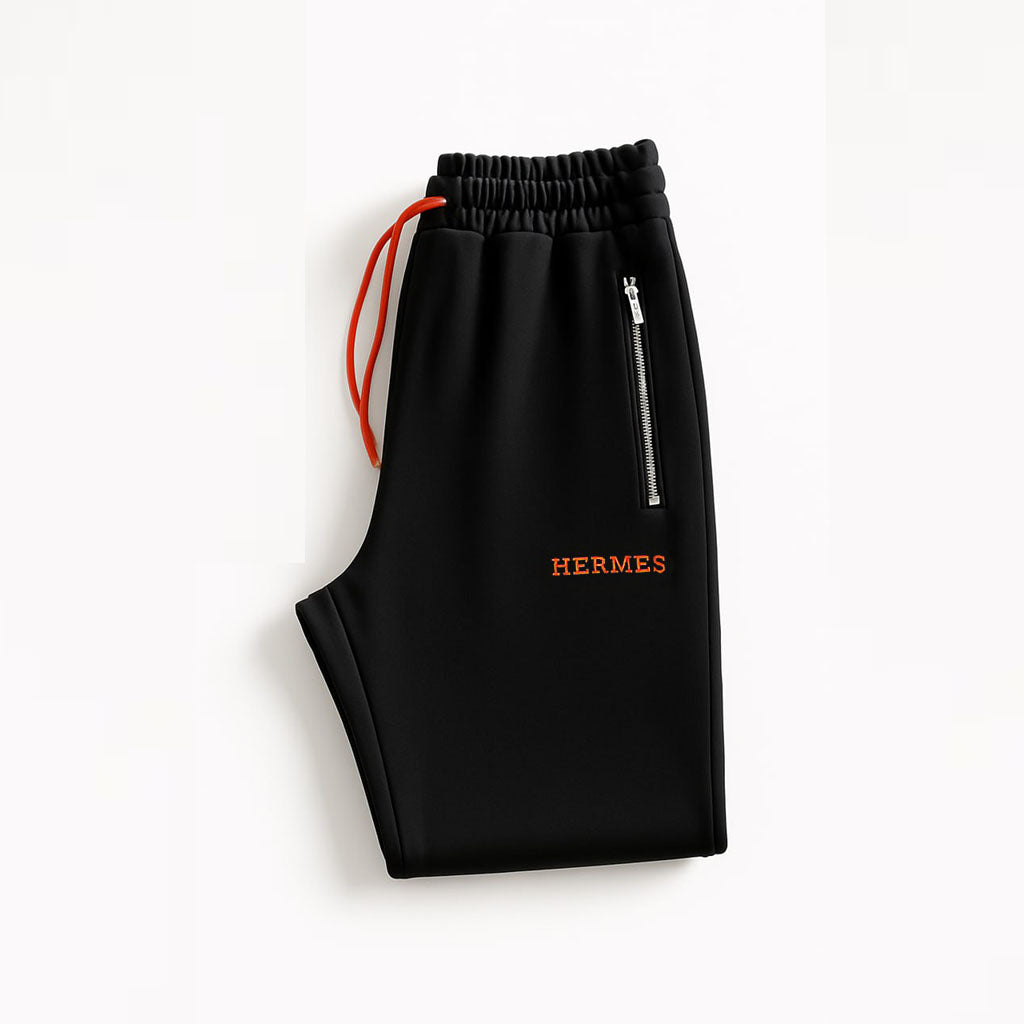Black and Orange Zip Tracksuit Set
