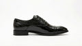 Black Patent Croc-Embossed Oxford Shoes