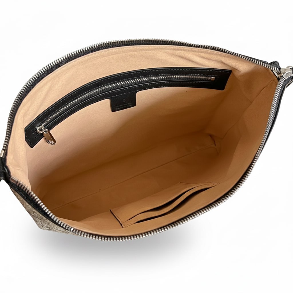 GG Supreme Canvas Pouch with Detachable Wrist Strap