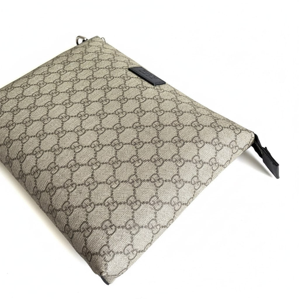 GG Supreme Canvas Pouch with Detachable Wrist Strap