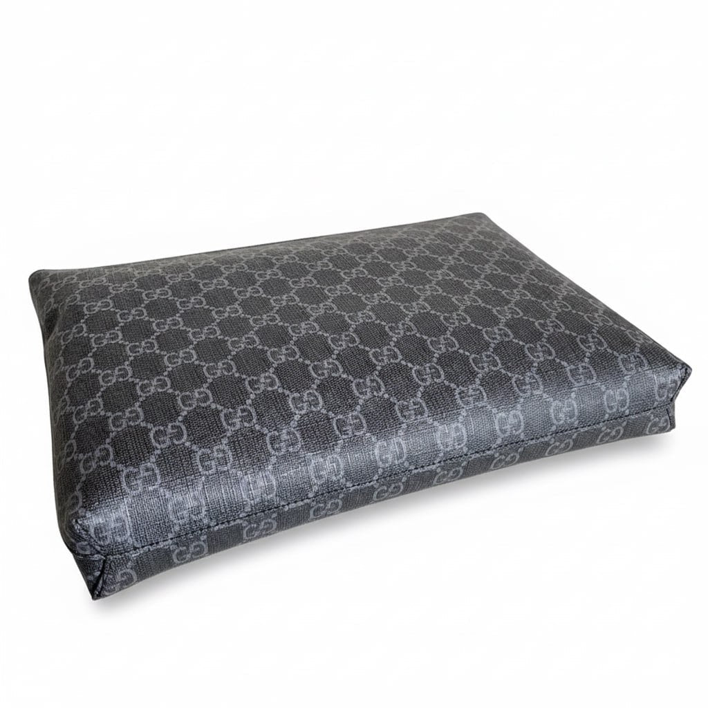 GG Supreme Zip Pouch with Detachable Wrist Strap – Charcoal Grey