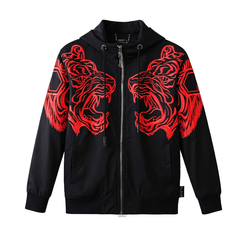 Embroidered Twin Tiger Windbreaker