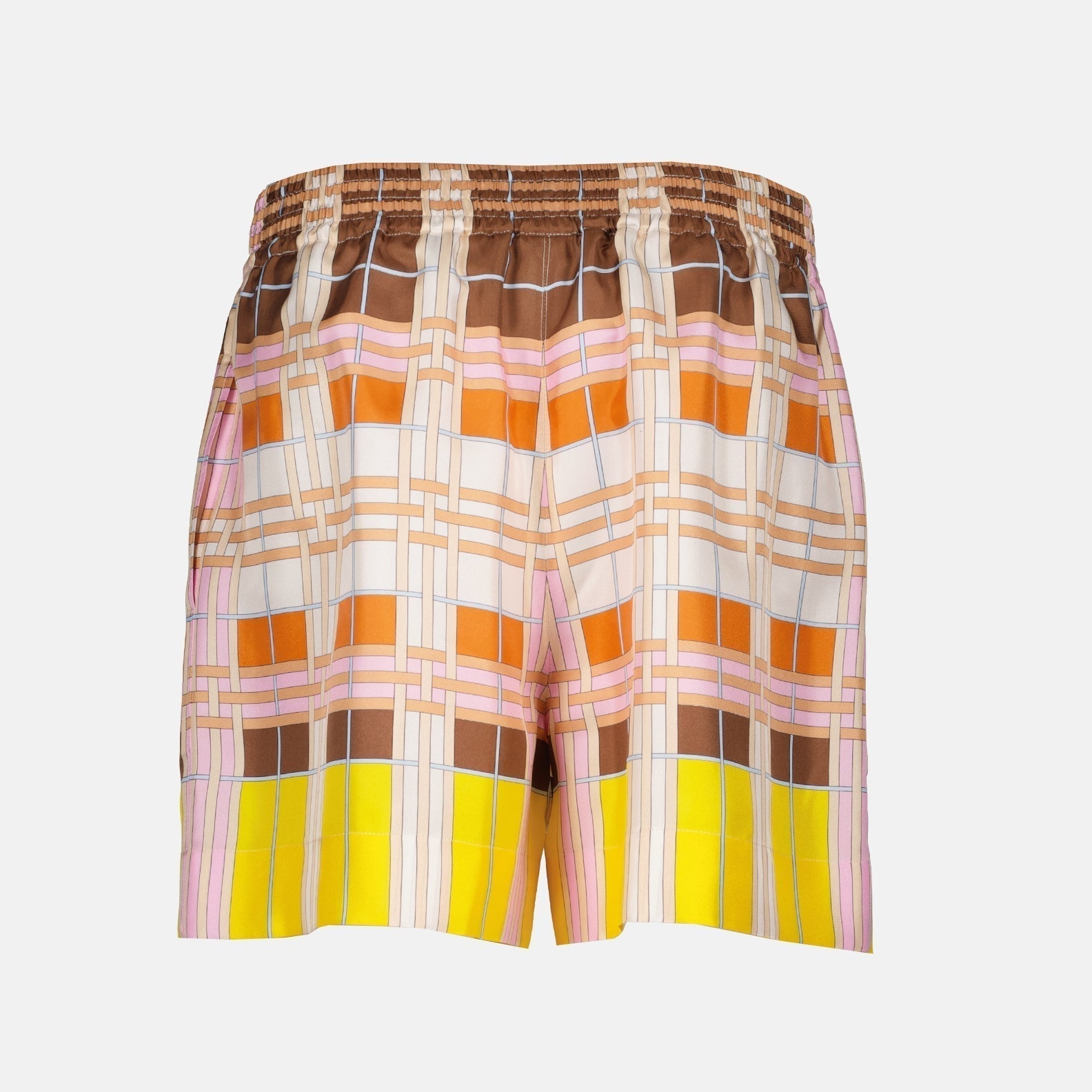 Abstract Check Shorts