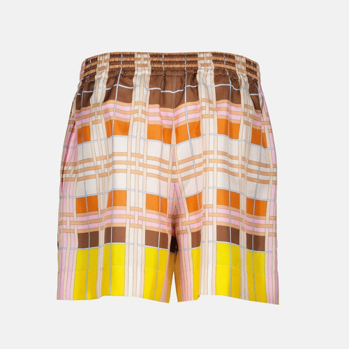 Abstract Check Shorts