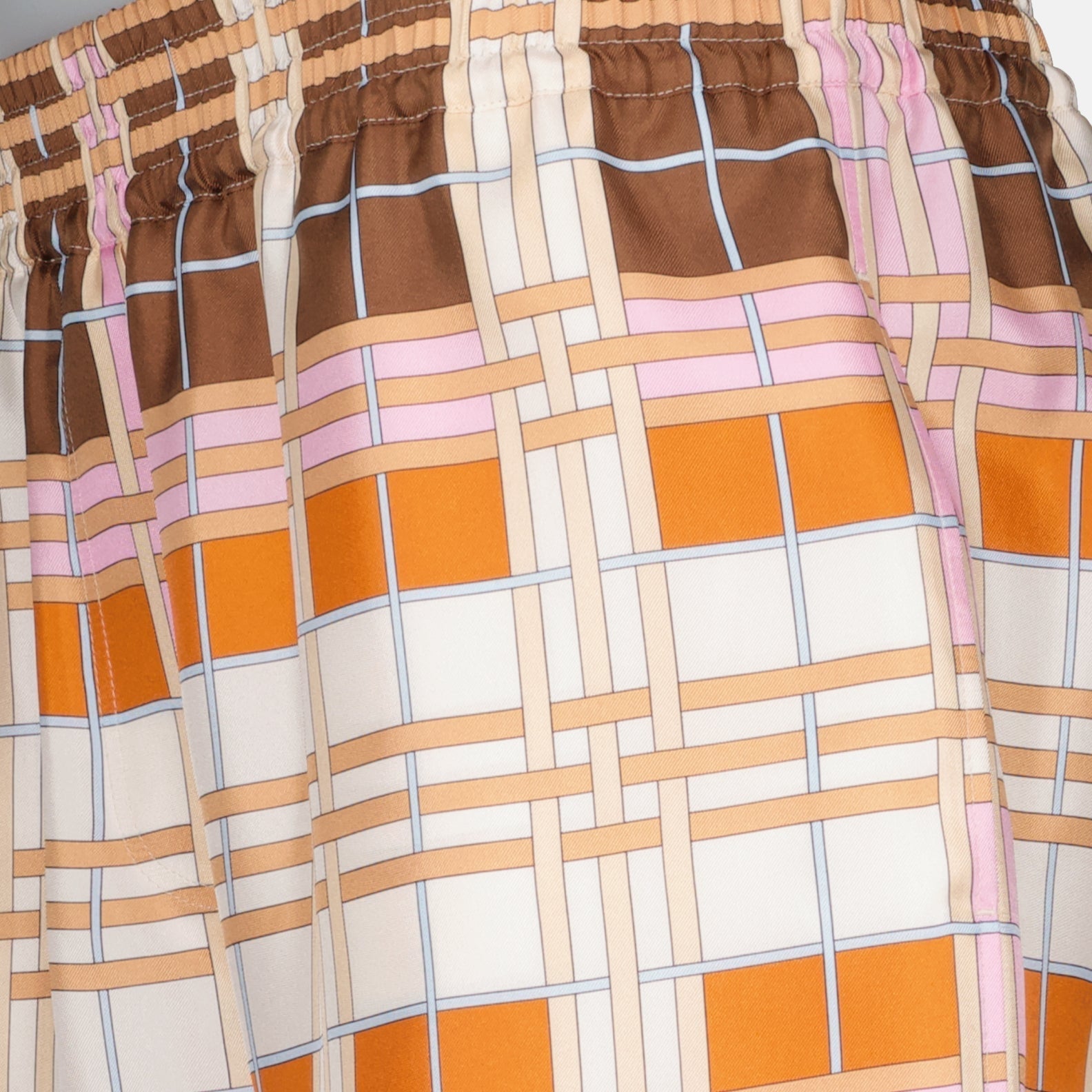 Abstract Check Shorts